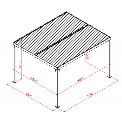 Pergola Bioclimatica 3.6x3 mt in Alluminio Gazebo da Giardino Terrazzo Pergolato | BricoShop24