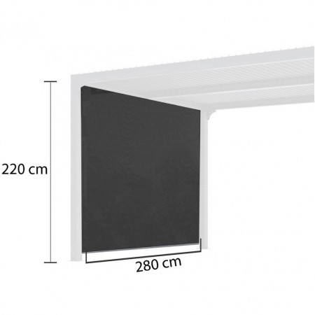 Zanzariera Tenda Laterale 2.8 metri in PVC per Pergola Bioclimatica in Alluminio