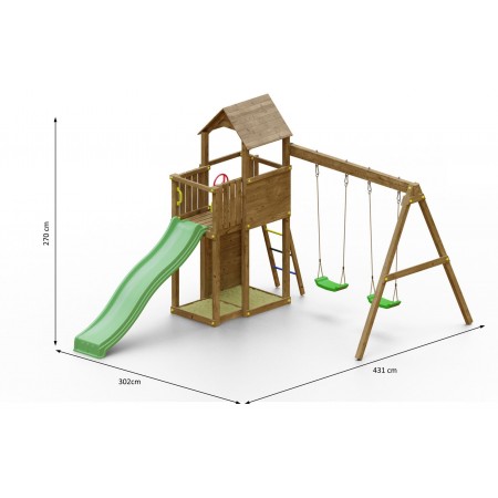 Parco Giochi in Legno per Bimbi da Giardino Altalena Scivolo Arrampicata