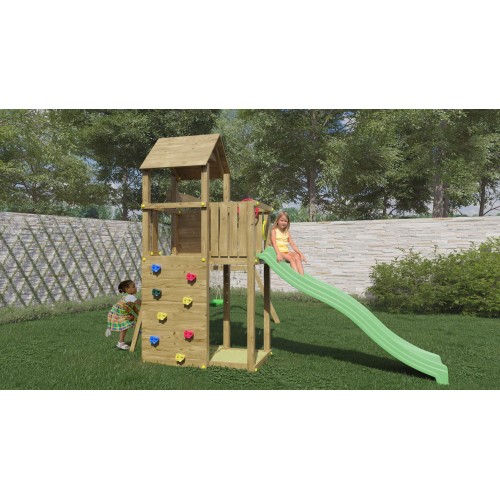 Parco Giochi in Legno per Bimbi da Giardino Altalena Scivolo Arrampicata