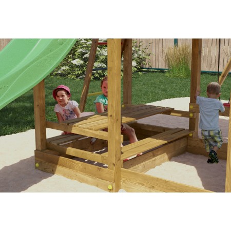 Parco Giochi Giardino in Legno per Bimbi con Altalena Scivolo Torretta