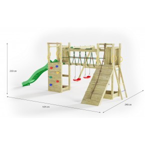 Parco Giochi Giardino per Bimbi Ponte Altalena Scivolo Arrampicata Legno 2
