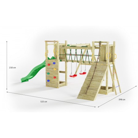 Parco Giochi Giardino per Bimbi Ponte Altalena Scivolo Arrampicata Legno