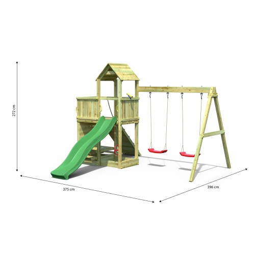 Parco Giochi in Legno per Bambini Altalena Scivolo Rampa Tavolino