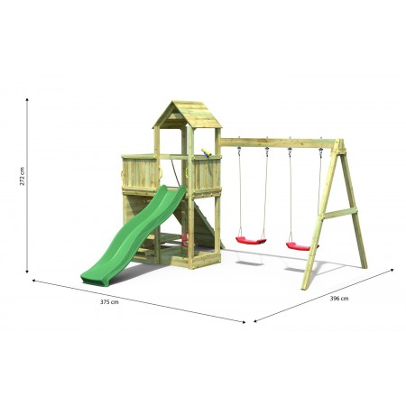Parco Giochi in Legno per Bambini Altalena Scivolo Rampa Tavolino