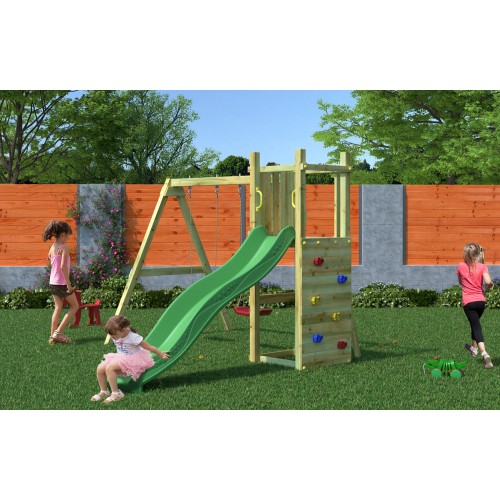 Parco Giochi Torretta per Bimbi da Giardino in Legno Scivolo Altalena