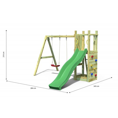 Parco Giochi Torretta per Bimbi da Giardino in Legno Scivolo Altalena
