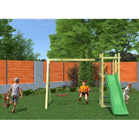 Parco Giochi Torretta per Bimbi da Giardino in Legno Scivolo Altalena