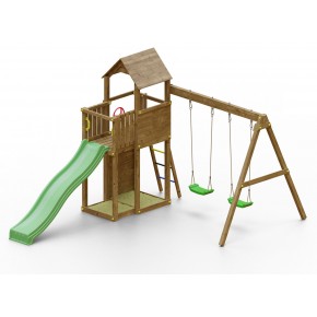 Parco Giochi in Legno per Bimbi da Giardino Altalena Scivolo Arrampicata