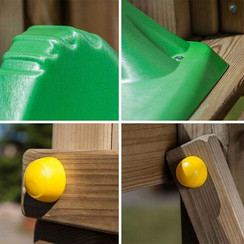 Parco Giochi Giardino in Legno per Bimbi con Altalena Scivolo Torretta