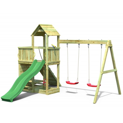 Parco Giochi in Legno per Bambini Altalena Scivolo Rampa Tavolino