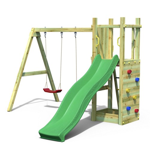 Parco Giochi Torretta per Bimbi da Giardino in Legno Scivolo Altalena