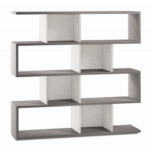 Libreria Modulare Cemento Bianco Moderna Mensole Scaffale Ufficio Studio