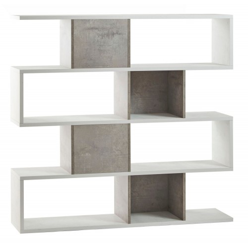 Libreria Modulare Cemento Bianco Moderna Mensole Scaffale Ufficio Studio