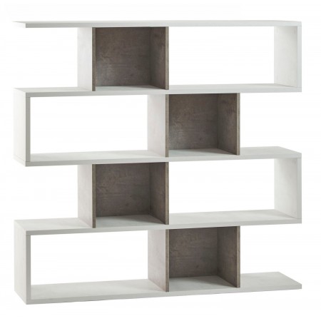 Libreria Modulare Cemento Bianco Moderna Mensole Scaffale Ufficio Studio