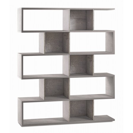 Libreria Modulare Cemento Geometrica Moderna Mensole Scaffale Ufficio