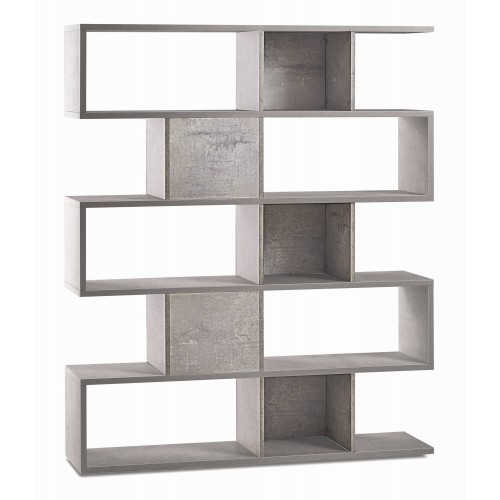 Libreria Modulare Cemento Geometrica Moderna Mensole Scaffale Ufficio