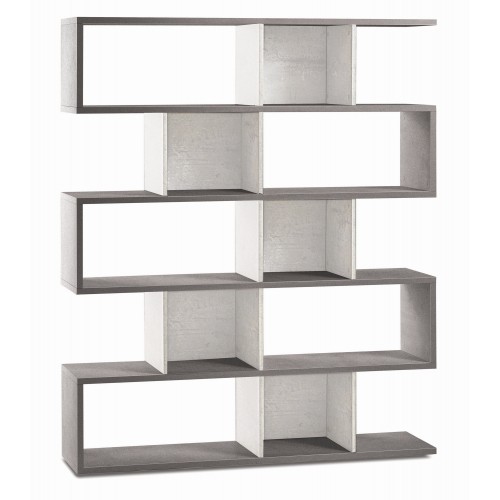 Libreria Modulare Cemento Bianco Giorno Moderna Mensole Scaffale Ufficio