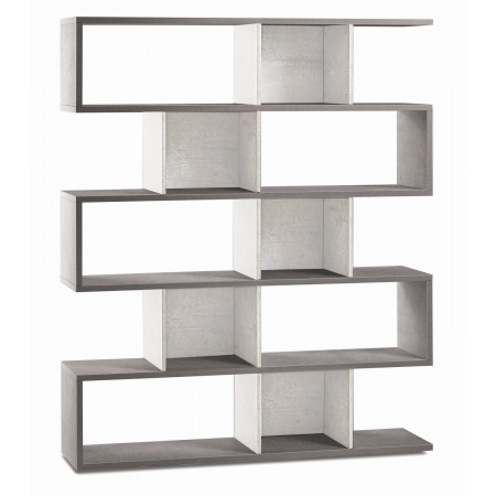 Libreria Modulare Cemento Bianco Giorno Moderna Mensole Scaffale Ufficio