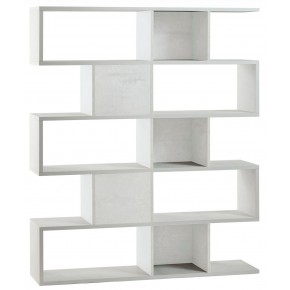 Libreria Modulare Bianco Geometrica Moderna Mensole Scaffale Ufficio 2