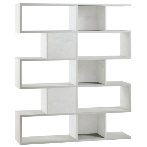 Libreria Modulare Bianco Geometrica Moderna Mensole Scaffale Ufficio