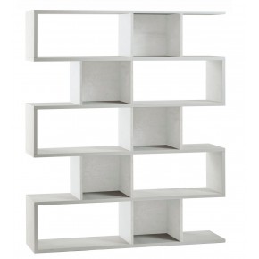 Libreria Modulare Bianco Geometrica Moderna Mensole Scaffale Ufficio