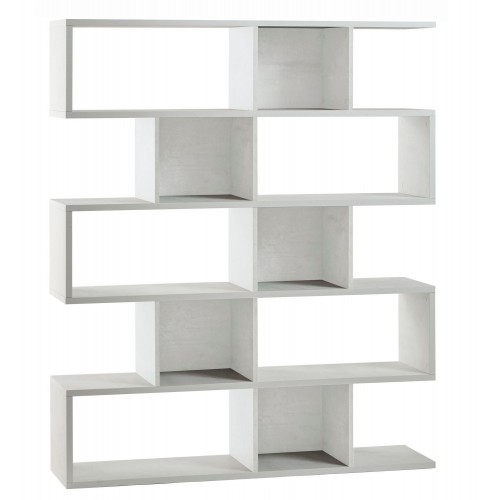 Libreria Modulare Bianco Geometrica Moderna Mensole Scaffale Ufficio