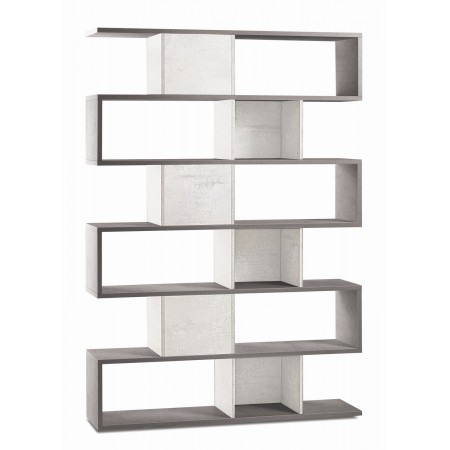 Libreria Modulare Geometrica Cemento Bianco Moderna Scaffale in Legno