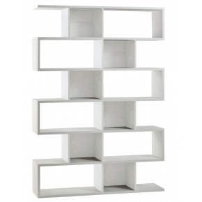 Libreria Modulare Geometrica Bianco in Legno Moderna Scaffale a Giorno