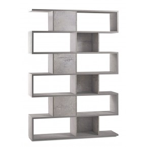 Libreria Modulare Geometrica Cemento Legno Moderna Scaffale a Giorno 2