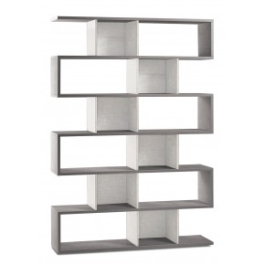 Libreria Modulare Geometrica Cemento Bianco Moderna Scaffale in Legno