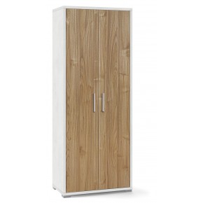Mobile 2 Ante Bianco Noce Multiuso Legno Armadio Ripiani Scaffali Camera
