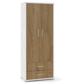 Armadio 2 Ante con Cassetti Bianco Noce in Legno Documenti Ufficio Mobile