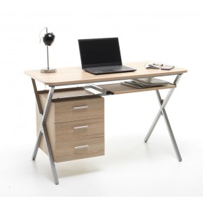 Tavolo Scrivania con Cassettiera in Legno Rovere 120 Scrittoio Moderna
