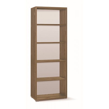 Mobile Libreria Alta 200 Noce in Legno Ripiani Ufficio Scaffale Moderna