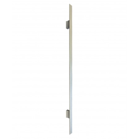 Maniglione per Porta Blindata da 120cm Cromato Satinato Piatto Verticale da Esterno