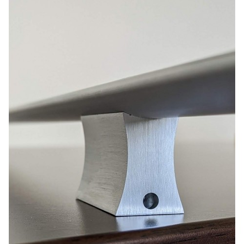Maniglione per Porta Blindata da 120cm Cromato Satinato Piatto Verticale da Esterno