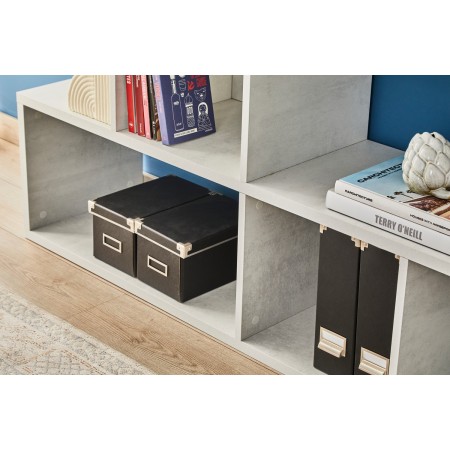 Libreria Modulare Giorno Cemento Moderna Mensole Scaffale Ufficio Studio
