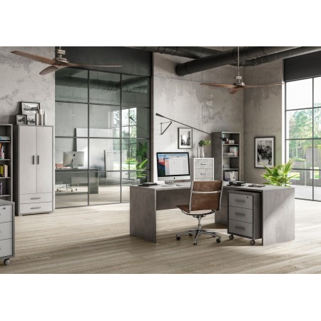 Scrivania Angolare 160x150 cm Cemento Moderna Angolo da Ufficio Studio