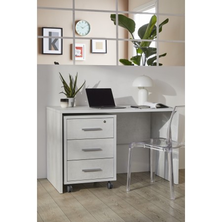 Tavolo Kit Scrivania 120 cm Ossido Bianco Piccola Moderna Ufficio Cameretta Pc | BricoShop24