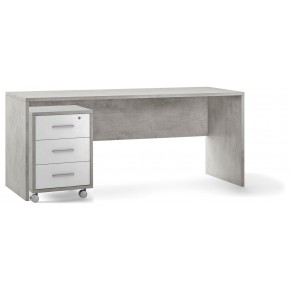 Tavolo Kit Scrivania 160 cm Cemento Moderna da Ufficio Cameretta Porta Pc 2