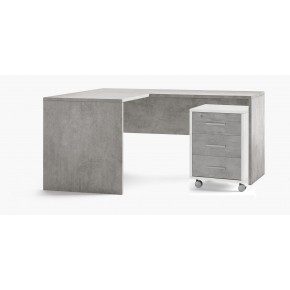 Mobile Scrivania 160x150 cm Sinistra Cemento Moderna ad Angolo Ufficio 2
