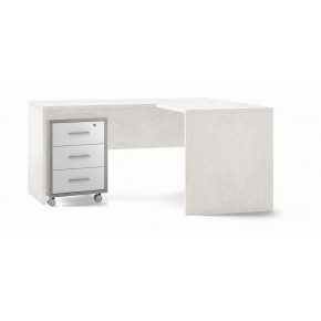 Scrivania Legno 160x150 cm ad Angolo Bianco Moderna da Ufficio Studio 2