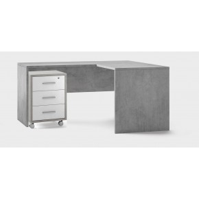 Scrivania Angolare 160x150 cm Cemento Moderna Angolo da Ufficio Studio 2
