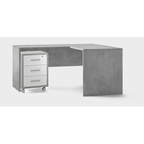 Scrivania Angolare 160x150 cm Cemento Moderna Angolo da Ufficio Studio