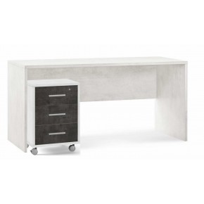 Cassettiera da Scrivania Ruote Bianco Nero 3 Cassetti con Chiave Ufficio 2