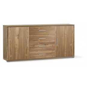 Credenza Mobile 2 Ante 4 Cassetti Noce Contenitore Buffet Tv Soggiorno