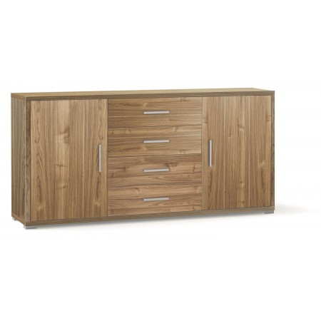 Credenza Mobile 2 Ante 4 Cassetti Noce Contenitore Buffet Tv Soggiorno