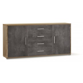 Credenza Noce Nero Mobile 2 Ante 4 Cassetti Contenitore Buffet Tv Soggiorno