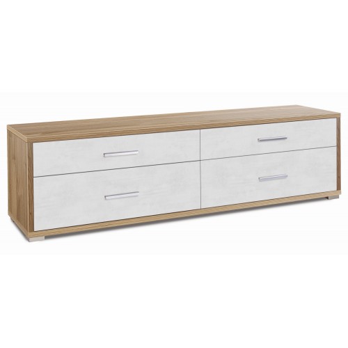 Mobile Moderno 180 Noce Nero TV 4 Cassetti Credenza Cassettiera in Legno